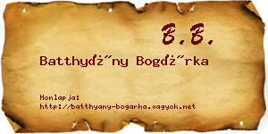 Batthyány Bogárka névjegykártya